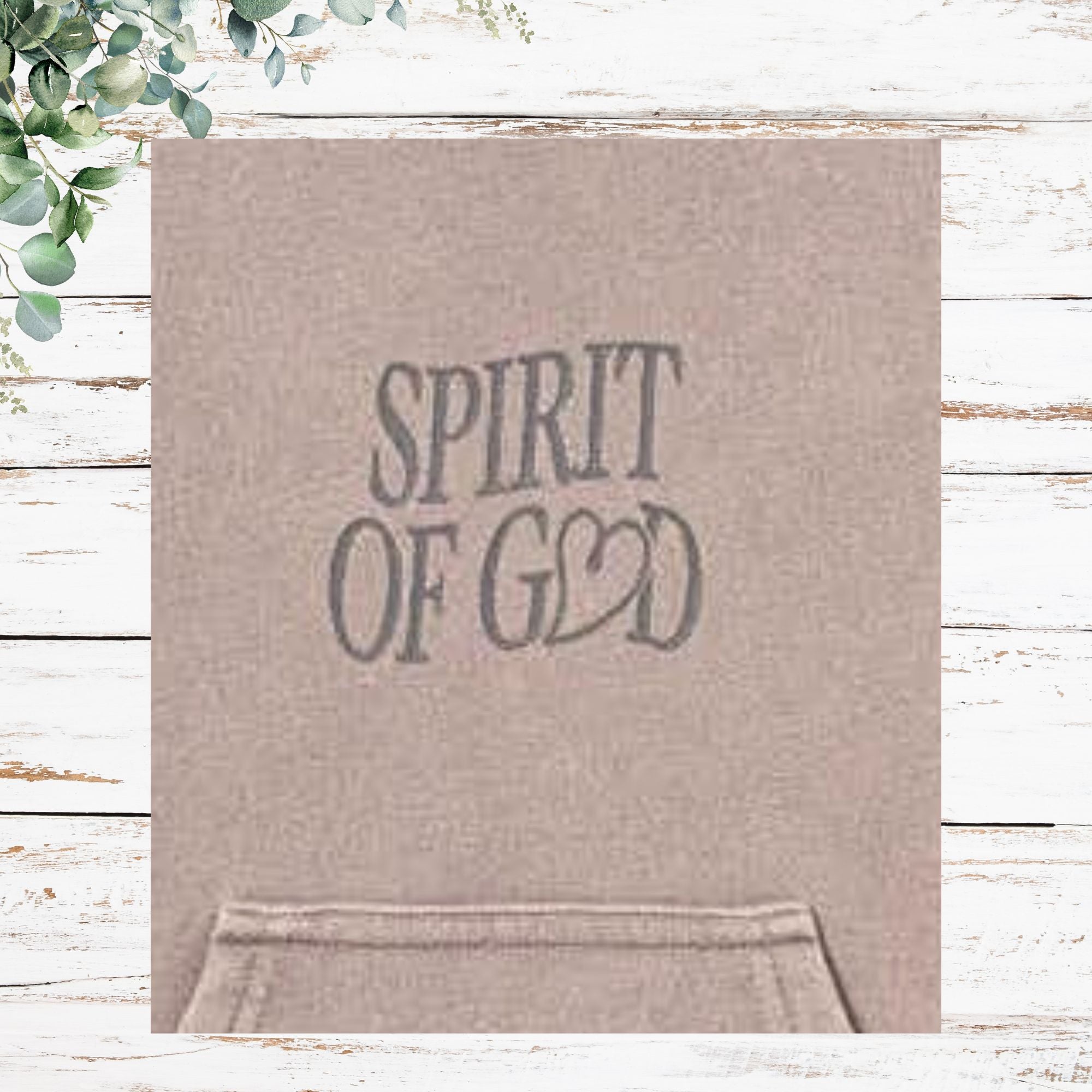Spirit of God Children's Hoodie - front chest embossed lettering closeup