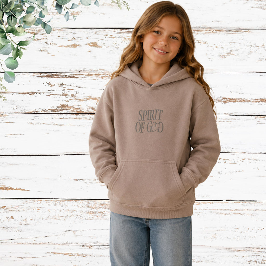 Girl wearing Spirit of God Children's Hoodie - front lifestyle photo