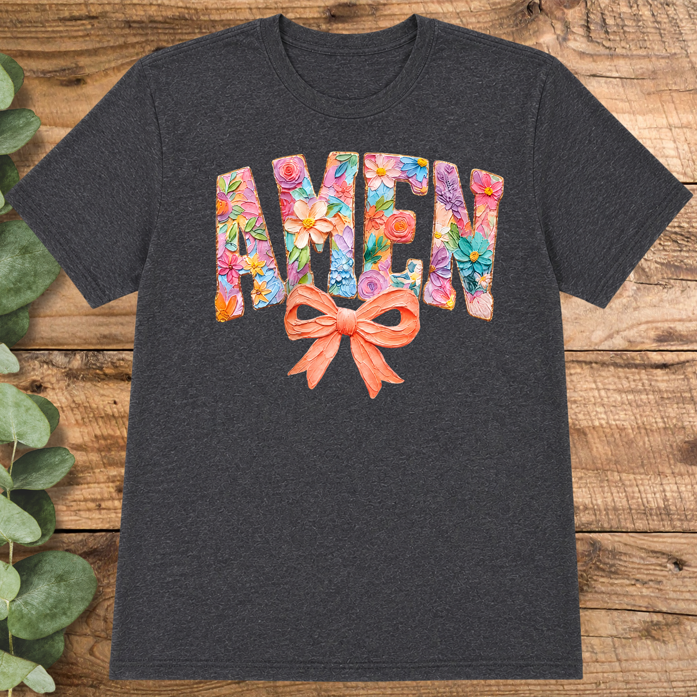 AMEN Floral Bow Tee