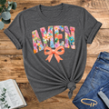 AMEN Floral Bow Tee
