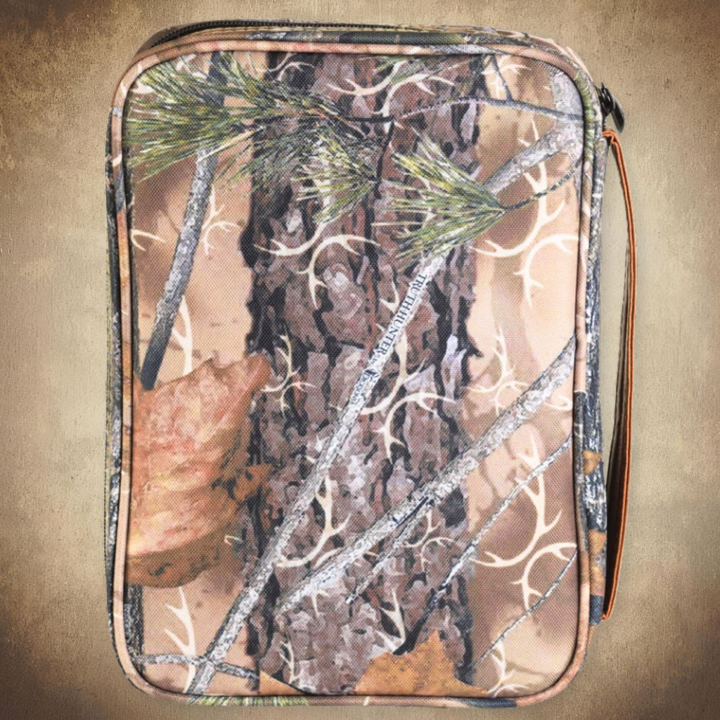 Hunters Prayer Bible Case back view with camo exterior