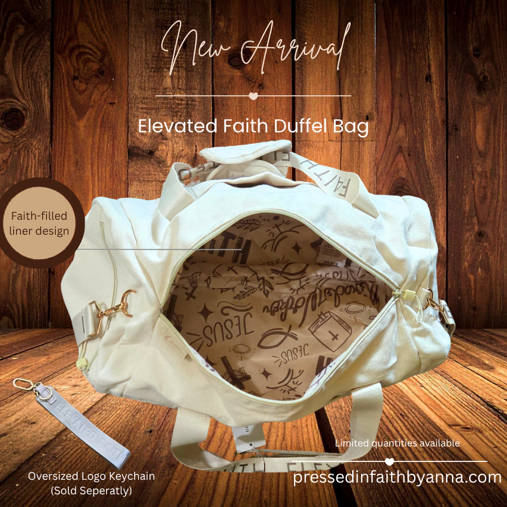 Elevated Faith Duffel Bag - faith-filled interior liner design