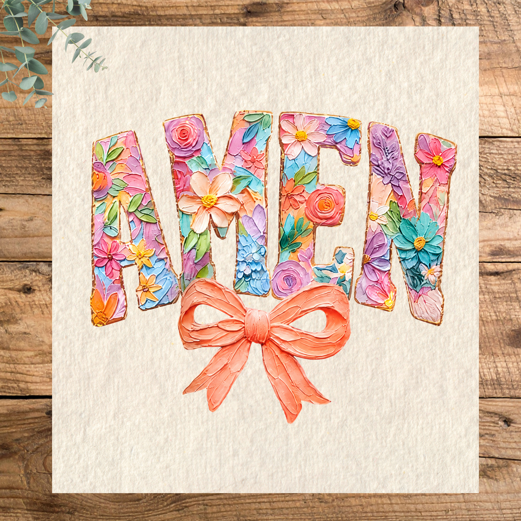 AMEN Floral Bow Tee
