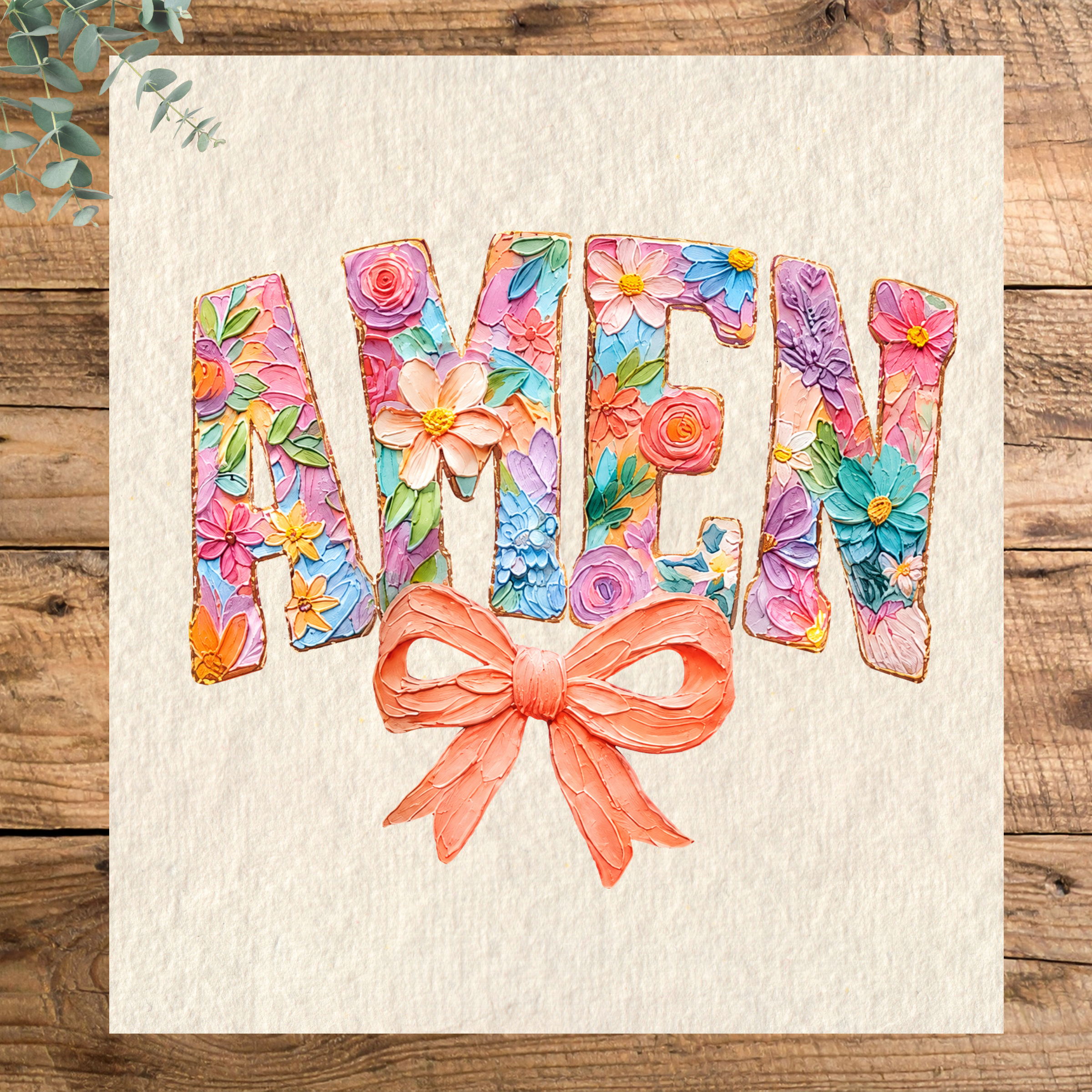 AMEN Floral Bow Tee