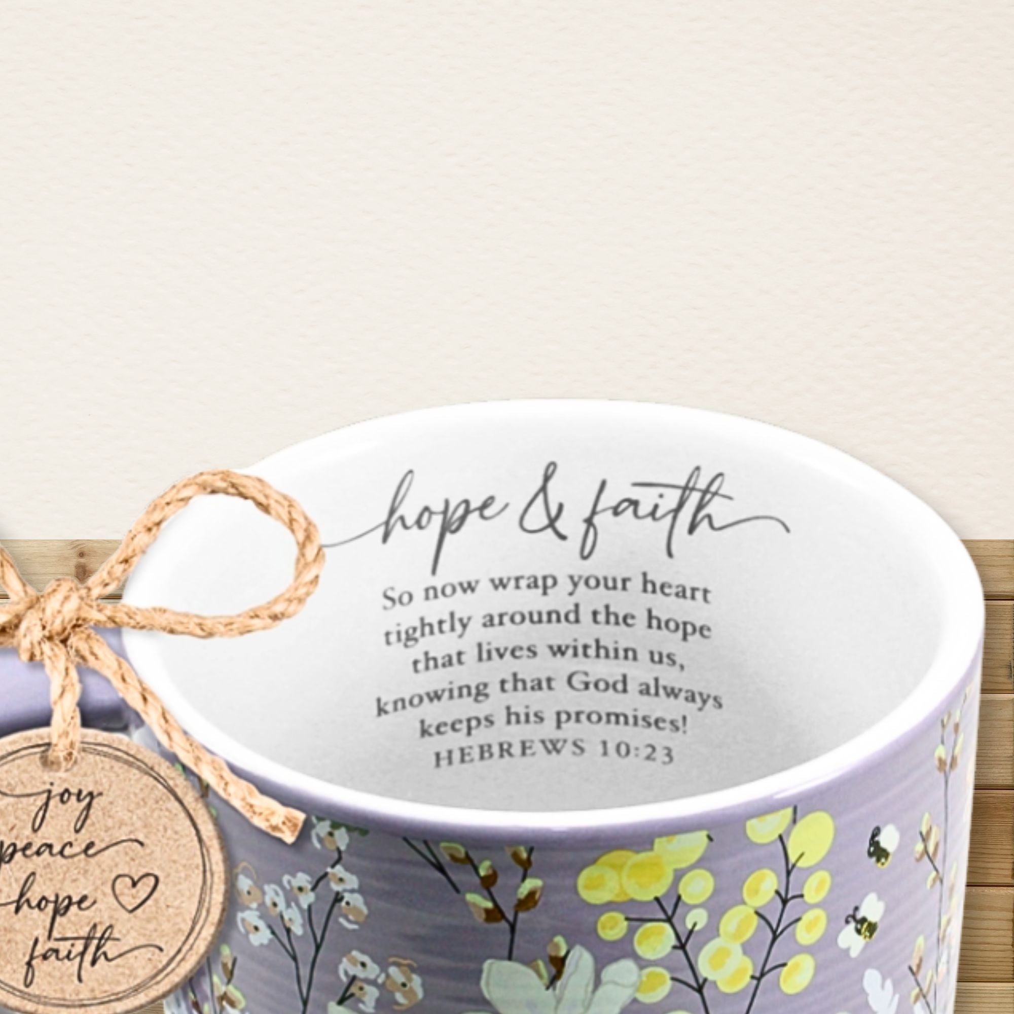 Hope & Faith Floral Mug