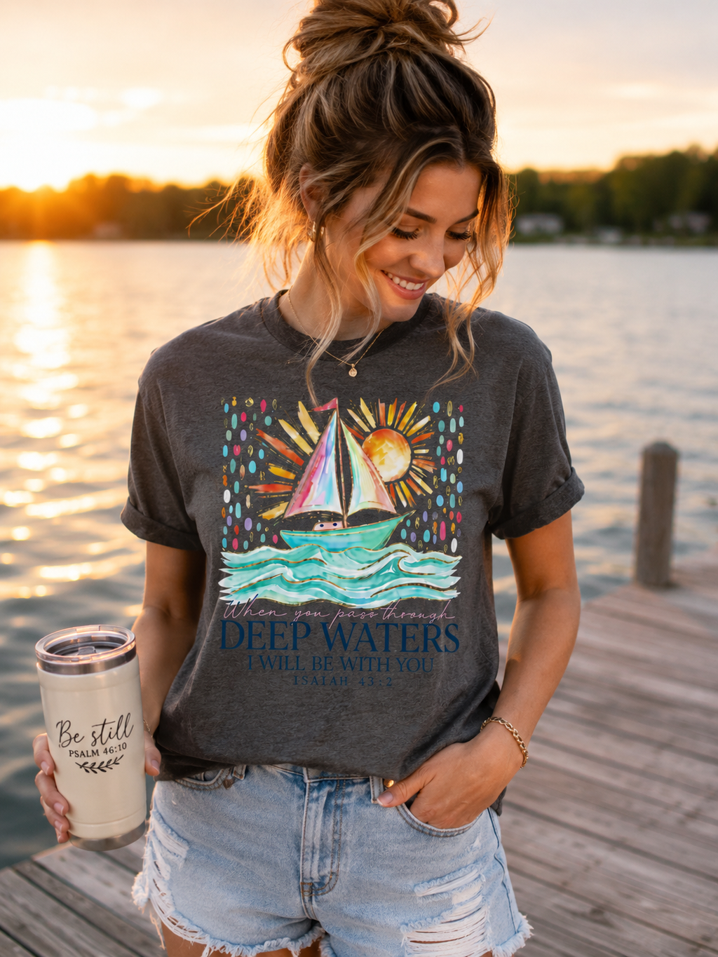 Deep Waters Isaiah 43:2 T-Shirt