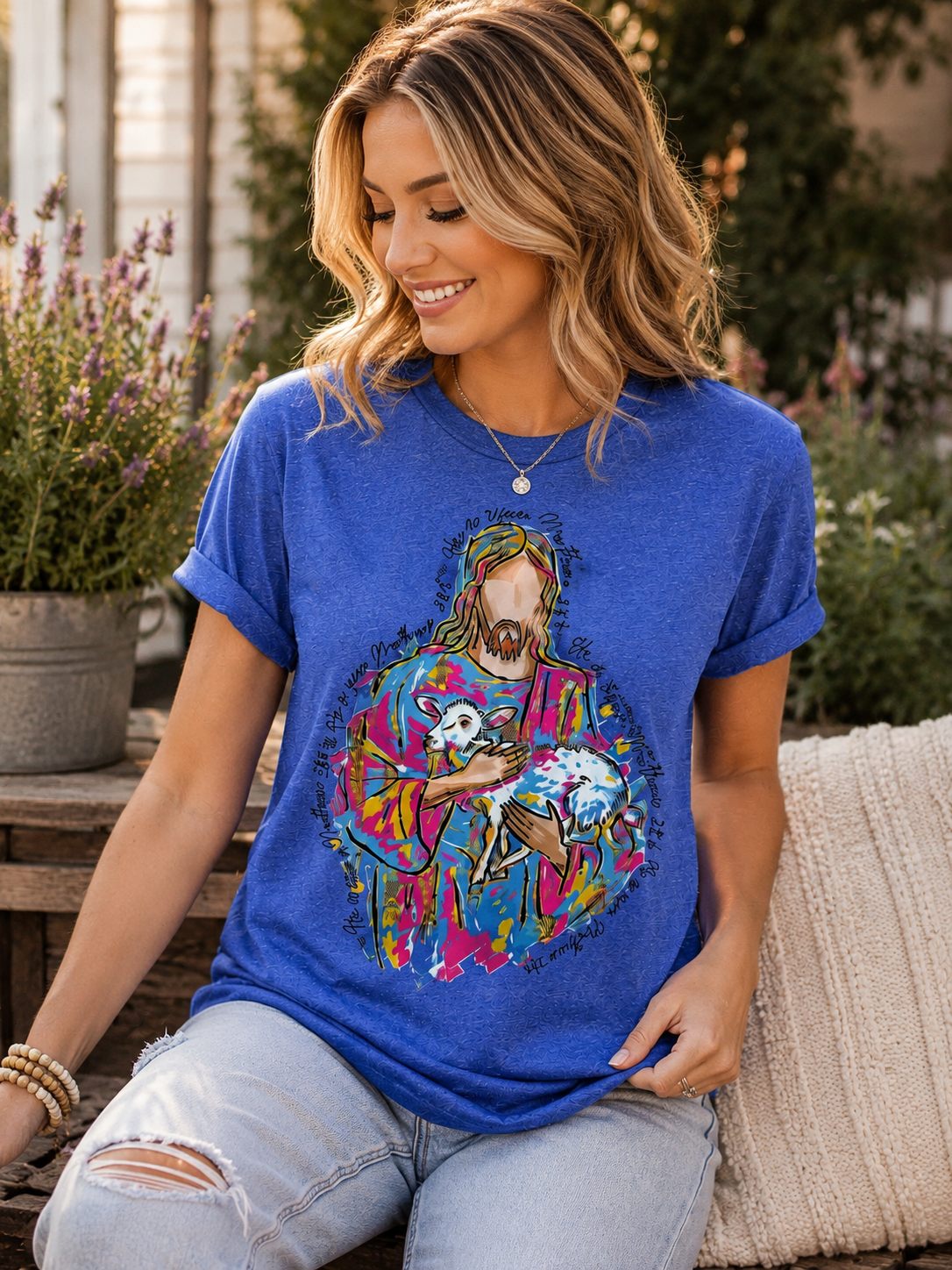 Painted He is Risen Matthew 28:6 T-Shirt