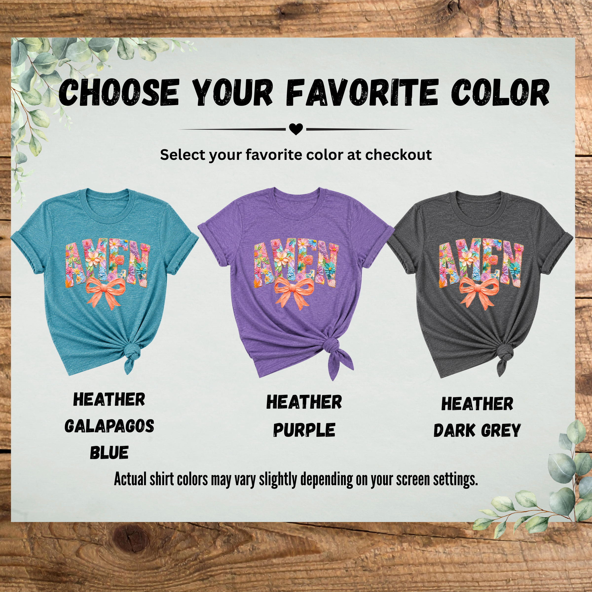 AMEN Floral Bow Tee