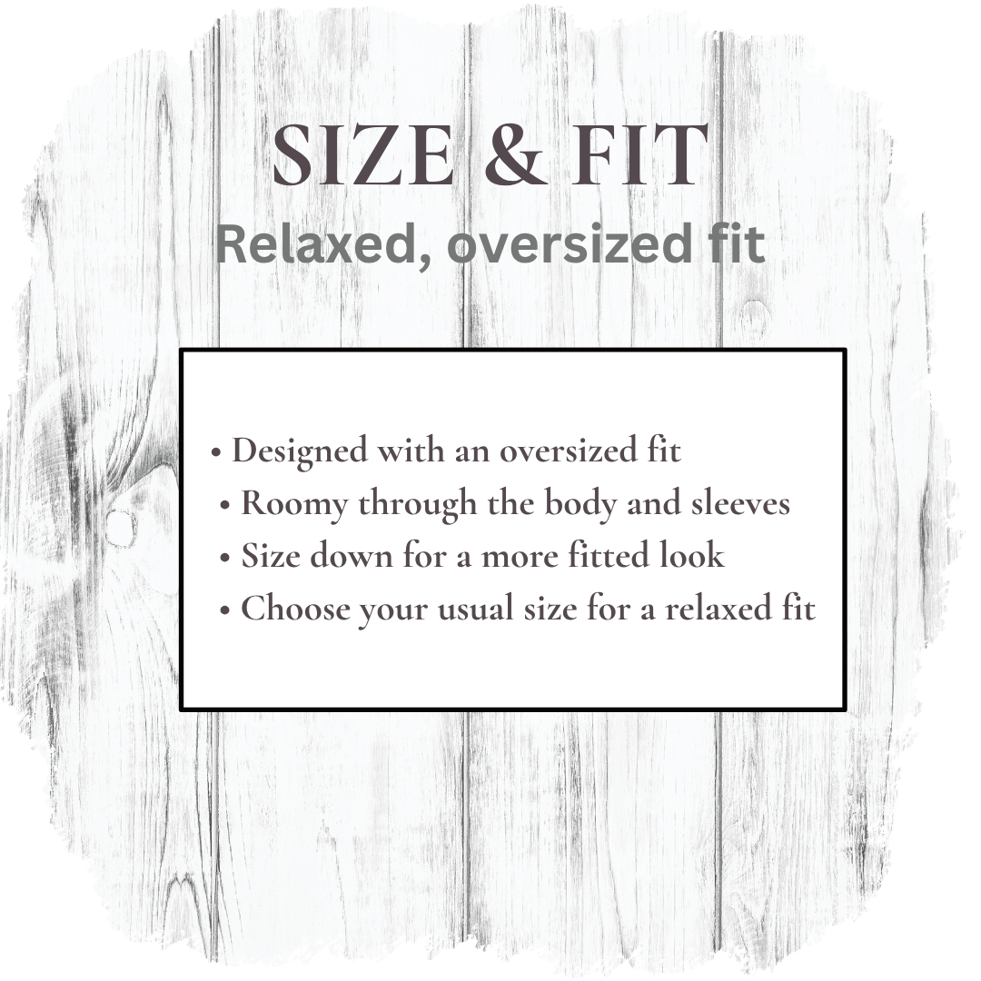 GLO Forgiven Hoodie size and fit guide - relaxed oversized fit