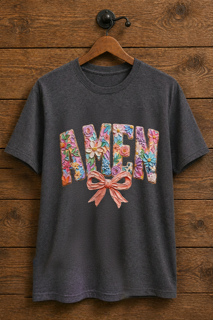 AMEN Floral Bow T-Shirt