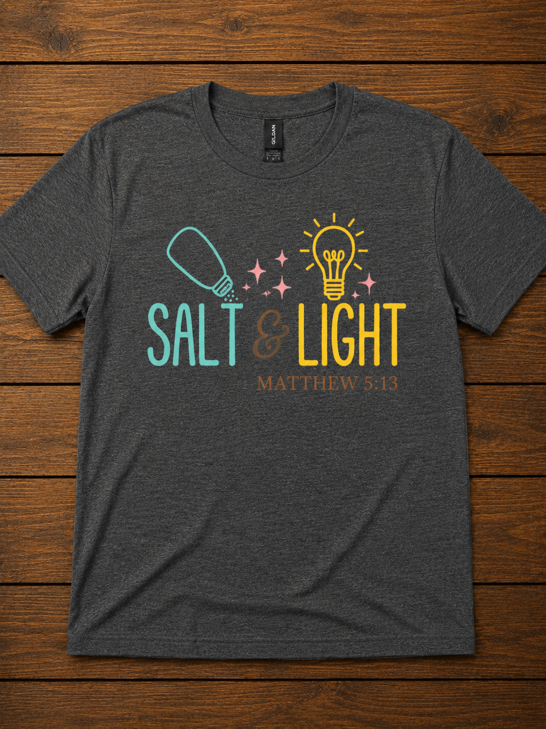 Salt & Light T-Shirt – Matthew 5:13 Christian Faith Tee