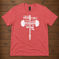 Barbell Cross I Can Do All Things Through Christ T-Shirt – Philippians 4:13