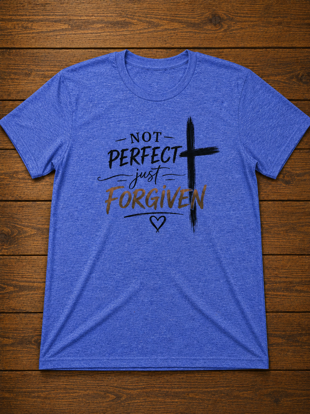 Not Perfect Just Forgiven T-Shirt – Christian Faith Cross Tee