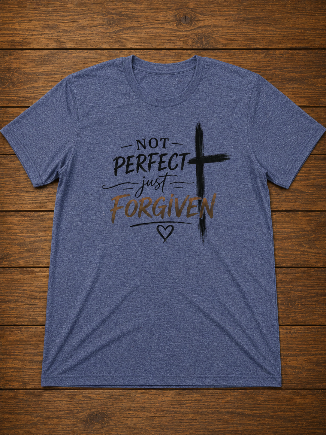 Not Perfect Just Forgiven T-Shirt – Christian Faith Cross Tee