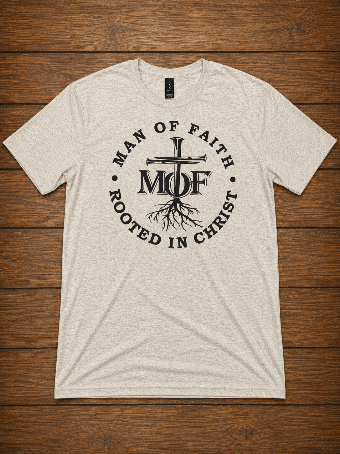 Man of Faith Rooted in Christ T-Shirt – MOF Cross Tee