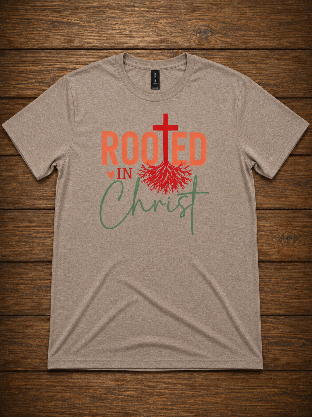 Rooted in Christ T-Shirt – Christian Faith Cross Tee