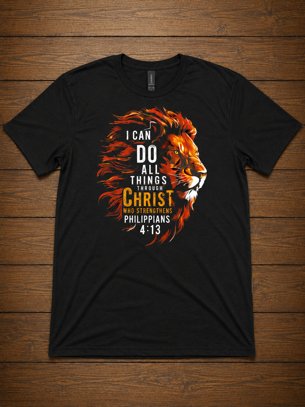 Fiery Lion of Judah I Can Do All Things Through Christ T-Shirt – Philippians 4:13