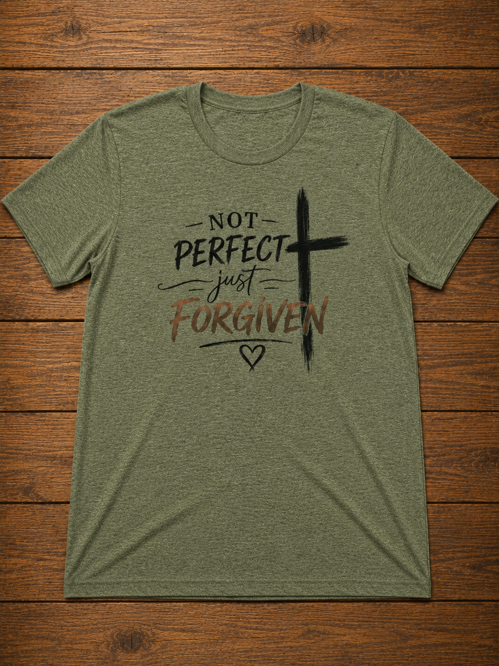 Not Perfect Just Forgiven T-Shirt – Christian Faith Cross Tee