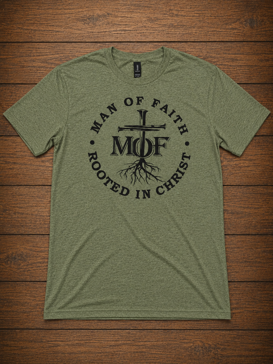 Man of Faith Rooted in Christ T-Shirt – MOF Cross Tee