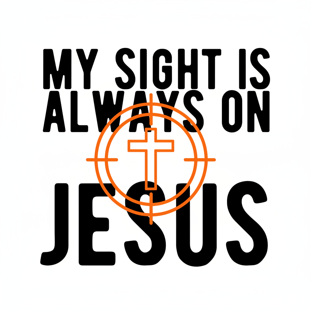 "Cross-scope graphic design close-up — My Sight Is Always On Jesus 